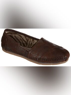 BOBS from Skechers Brown Leather-Look Slip-On Moccasin